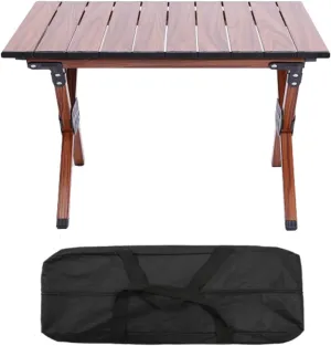 Portable Camping Table, Aluminum Camping Folding Table with Carry Bag, Camping Essentials Card Table for Camping, Grilling (Size : Large)