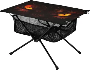 Portable Camping Table Foldable with Mesh Storage Lightweight Compact Camp Tent Side Table for Outside,Camping,Hiking,Tailgating,Dragon's Eyes
