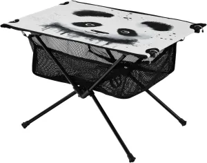 Portable Camping Table Foldable with Mesh Storage Lightweight Compact Camp Tent Side Table for Outside,Camping,Hiking,Tailgating,Panda
