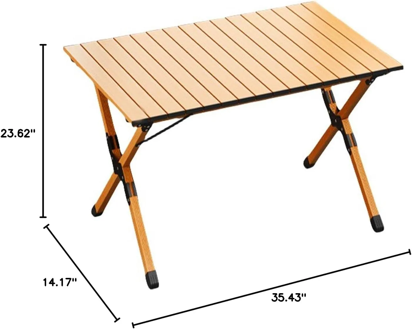 Portable Camping Table, Metal Folding Table, Small Compact Picnic Table, Garden Table, Lightweight Wood Grain Roll Up Table for Outdoor, Beach, Picnic, Backyards, BBQ and Party ( Size : 90cm )