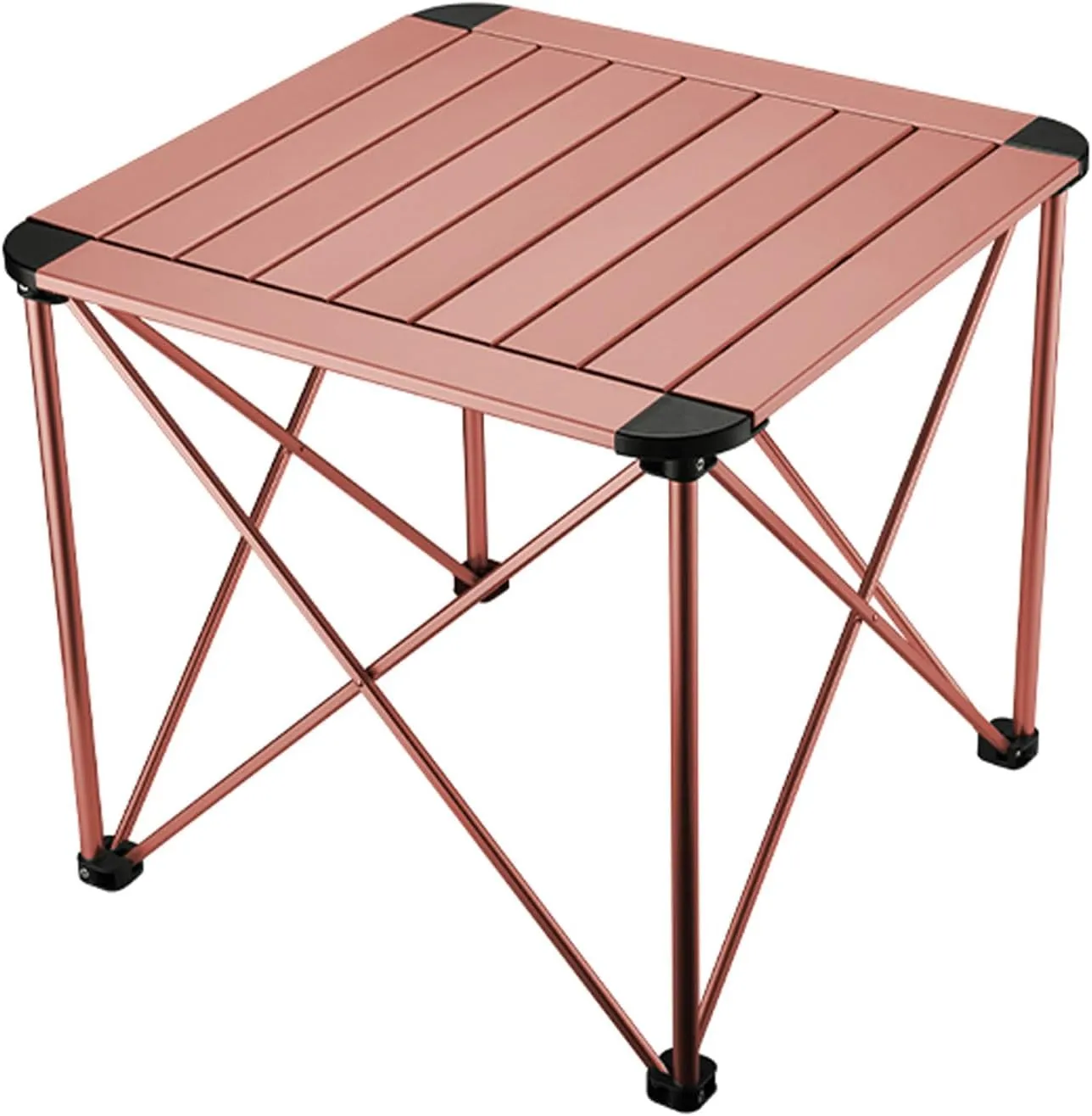 Portable Camping Table Ultralight Aluminum Lightweight Folding Beach Table Camp for Camping Hiking Outdoor Fishing,Champagne Brown