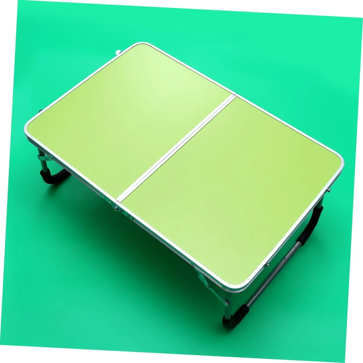 Portable Computer Desk BBQ Function Aluminum Alloy Folding Table for Outdoor Park Camping Green Lightweight