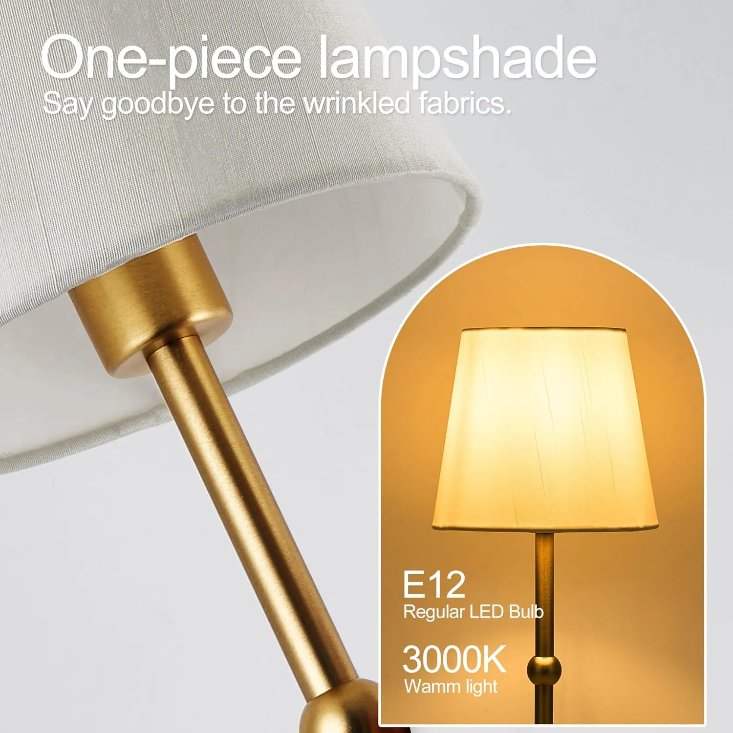 Portable Dimmable Desk Lamp LED Cordless Gold Table Lamp Battery Powered Touch Control Table Lamp for Dining RoomBedroom Bar Camping Balcony.(LED Bulb Included)