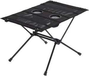 Portable Folding Camping Table with Cup Holders, Lightweight, Black Fishing Folding Table