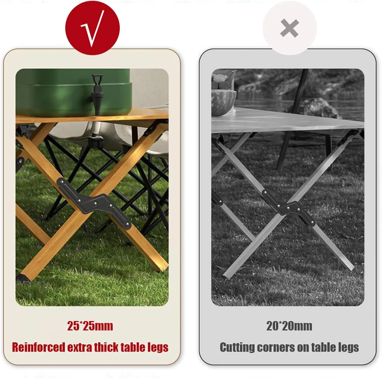 Portable Folding Picnic Table Set with Aluminum Roll up Backpacking Table Set of 3 Lightweight Camping Table for Indoor Outdoor Use