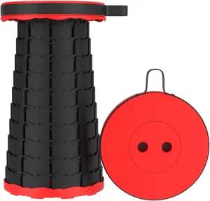 Portable Folding Stool, Retractable Telescoping Foldable Camping Chair, for Adults Outdoor Fishing Hiking Gardening Travel BBQ (Color : S)