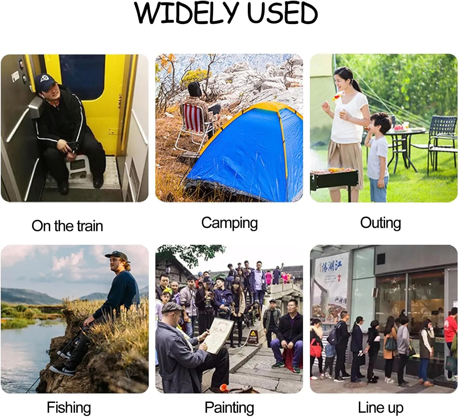 Portable Folding Stool, Retractable Telescoping Foldable Camping Chair, for Adults Outdoor Fishing Hiking Gardening Travel BBQ (Color : S)