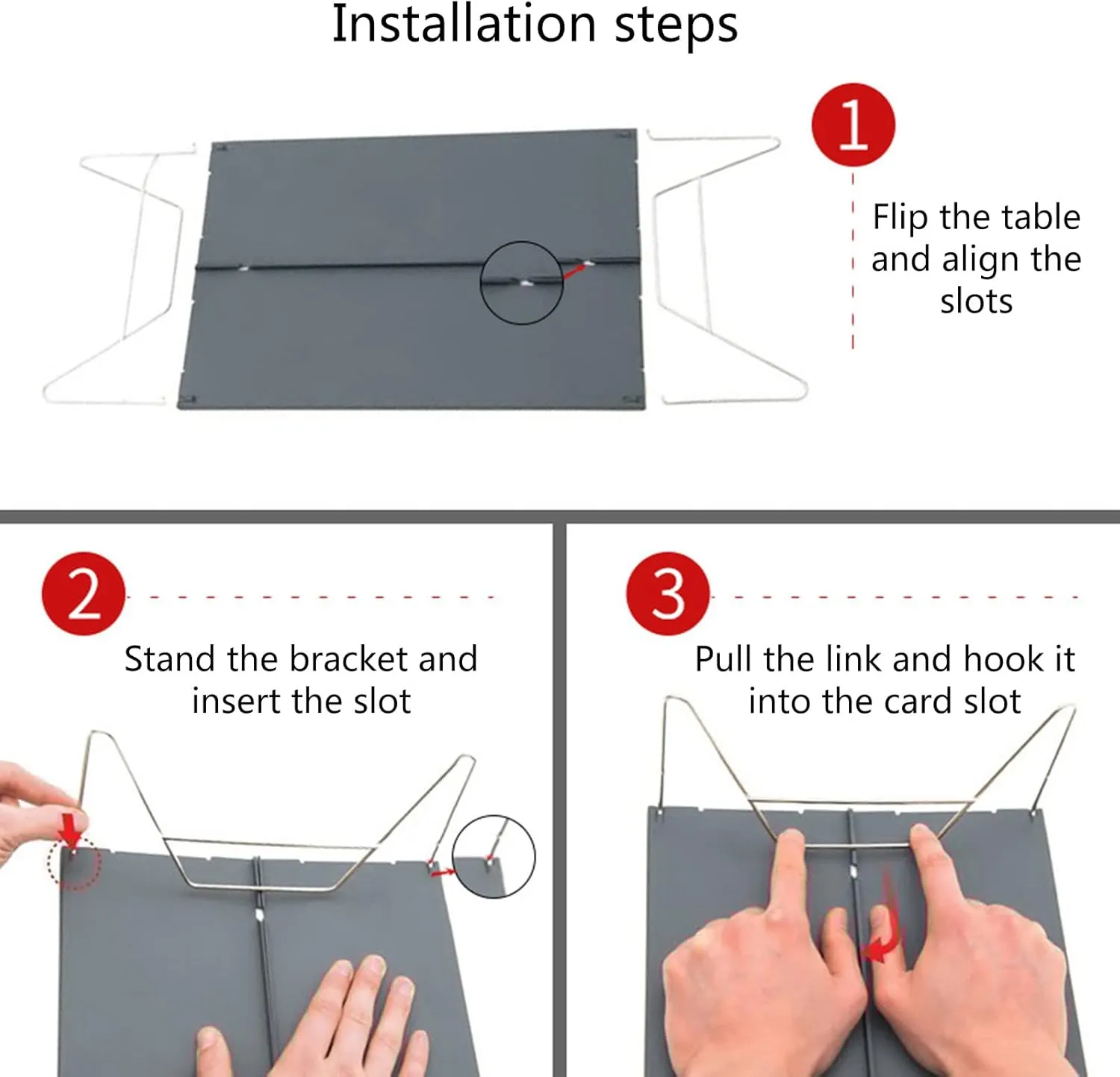 Portable Folding Table，Foldable Camping Table Camping Table Portable Folding Camping Side Table Aluminum Tables Waterproof Travel Table Fold up Lightweight Table/Grey/.35 * 25 * 10.5Cm