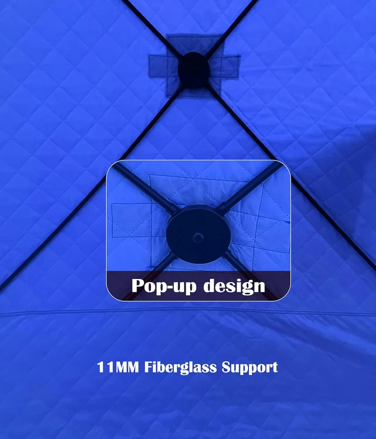 Portable Ice Fishing Shelter - Spacious 3 to 4-Person Pop-Up Ice Fishing Tent - Durable and Weather Resistant Winter Fishing Shelter - Lightweight and Easy to Set Up - Red/Blue