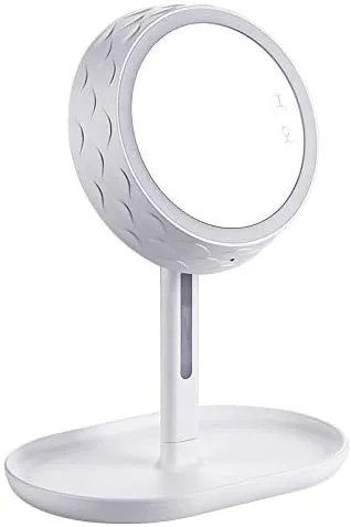Portable Led Makeup Mirror Desktop Storage Charging USB Contact Desktop Smart Light Dressing Table Lamp Smart Multi- Function Makeup Mirror