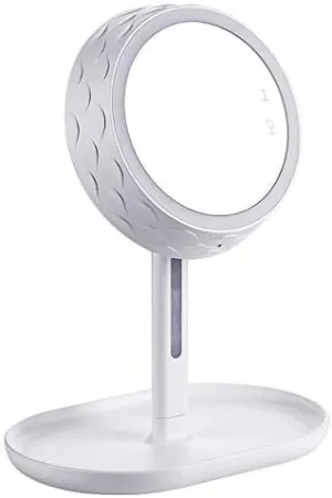 Portable Led Makeup Mirror Desktop Storage Charging USB Contact Desktop Smart Light Dressing Table Lamp Smart Multi- Function Makeup Mirror