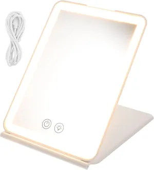 Portable Makeup Mirror Led Lights Square Creative Vanity Mirror Makeup Tool Cosmetic Mirror
