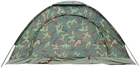 Portable Outdoor Camping Camouflage Tent Outdoor Camping Recreation Couple Camping Tent Ultraviolet-Proof Tent,3-4 Person