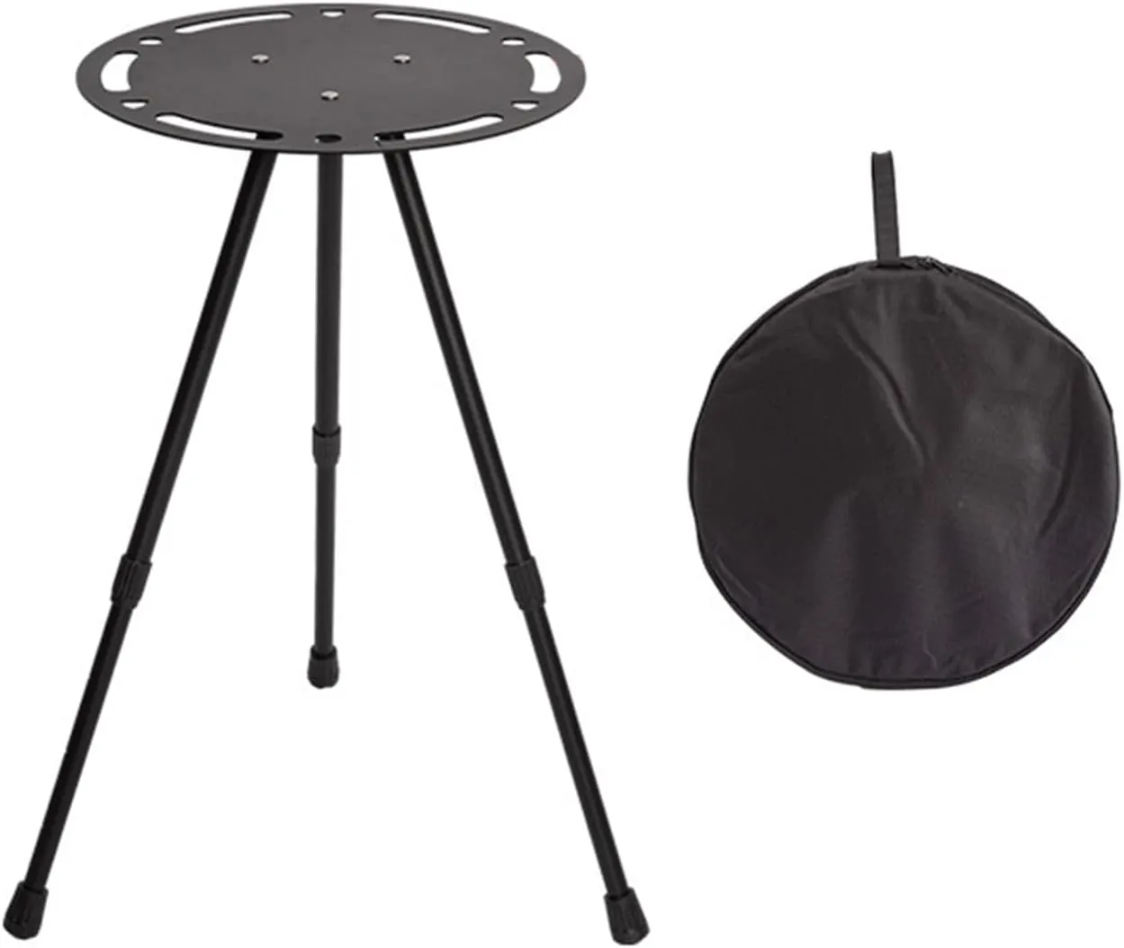 Portable Outdoor Side Table Aluminum Alloy Folding Round Table Lightweight Camping Table for Picnic Camp Coffee Travel