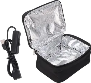 Portable Oven, Mini Electric Lunch Box Food Heater Personal USB Charging Warmer Waterproof Microwave with Aluminum Film Liner for Reheating Meal Cooking in Office Travel Camping Family Gathering