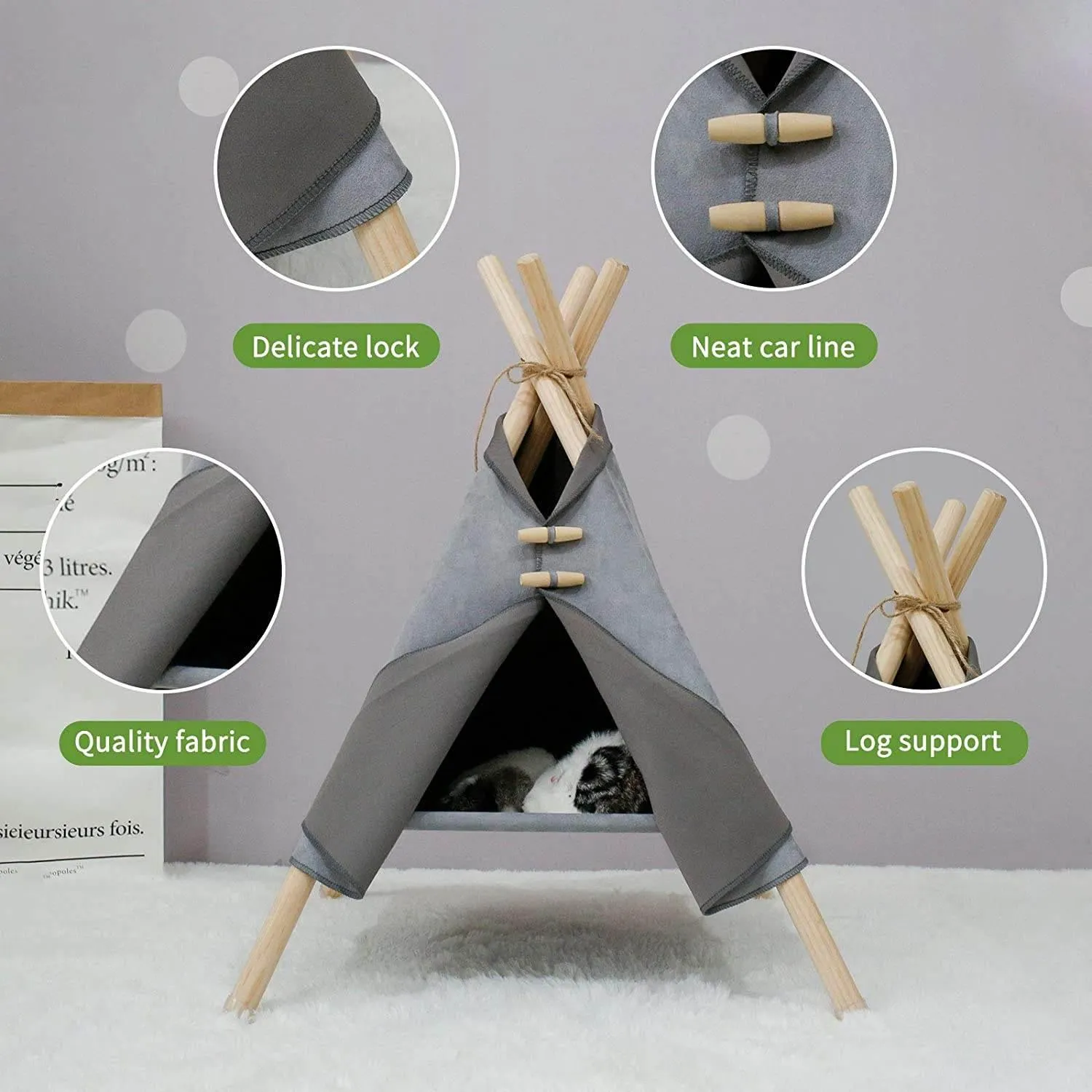 Portable Pet Bed Tent - Cozy Travel Shelter for Cats  Dogs