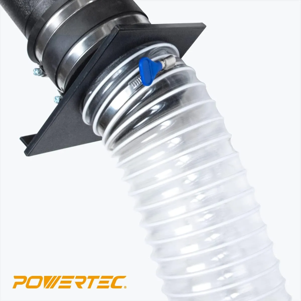 POWERTEC 2-1/2" x 20' Dust Collection Hose, 2.5 Inch Flexible PVC Dust Collector Hose for Table Saw, Band Saw, Router Table, Belt Sander, Woodworking & Garage, Wood Shop Dust Collection System (70144)