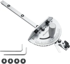 POWERTEC Universal Table Saw Miter Gauge and Aluminum Miter Bar, 27 Angle Stops Miter Gauge, Works w/Table Saws, Band Saw, Router Table (71142)
