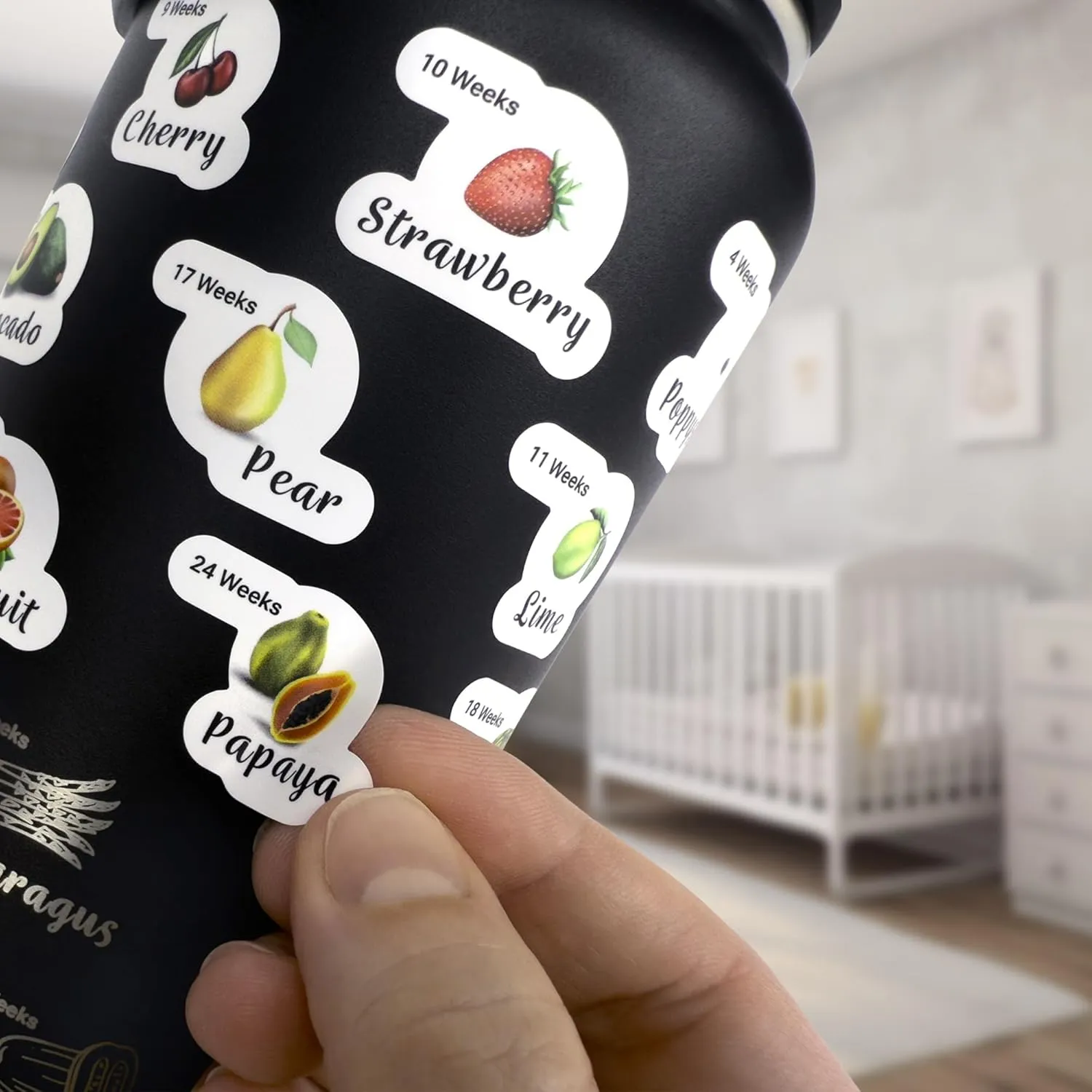 Pregnancy Water Bottle Tracker - 32 ounce Stainless Steel - Includes Weekly Pregnancy Tracker Stickers (Moonlit Blue)