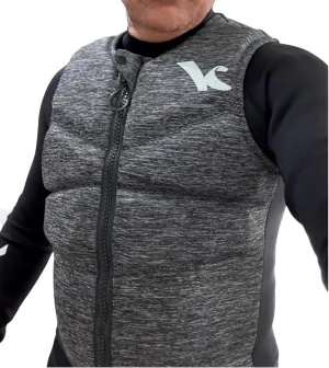 Premium Impact Vest for Kitesurfing, Jet Ski, and Wakeboarding, Non Padded Waist, Lightweight Foam, Front Zip
