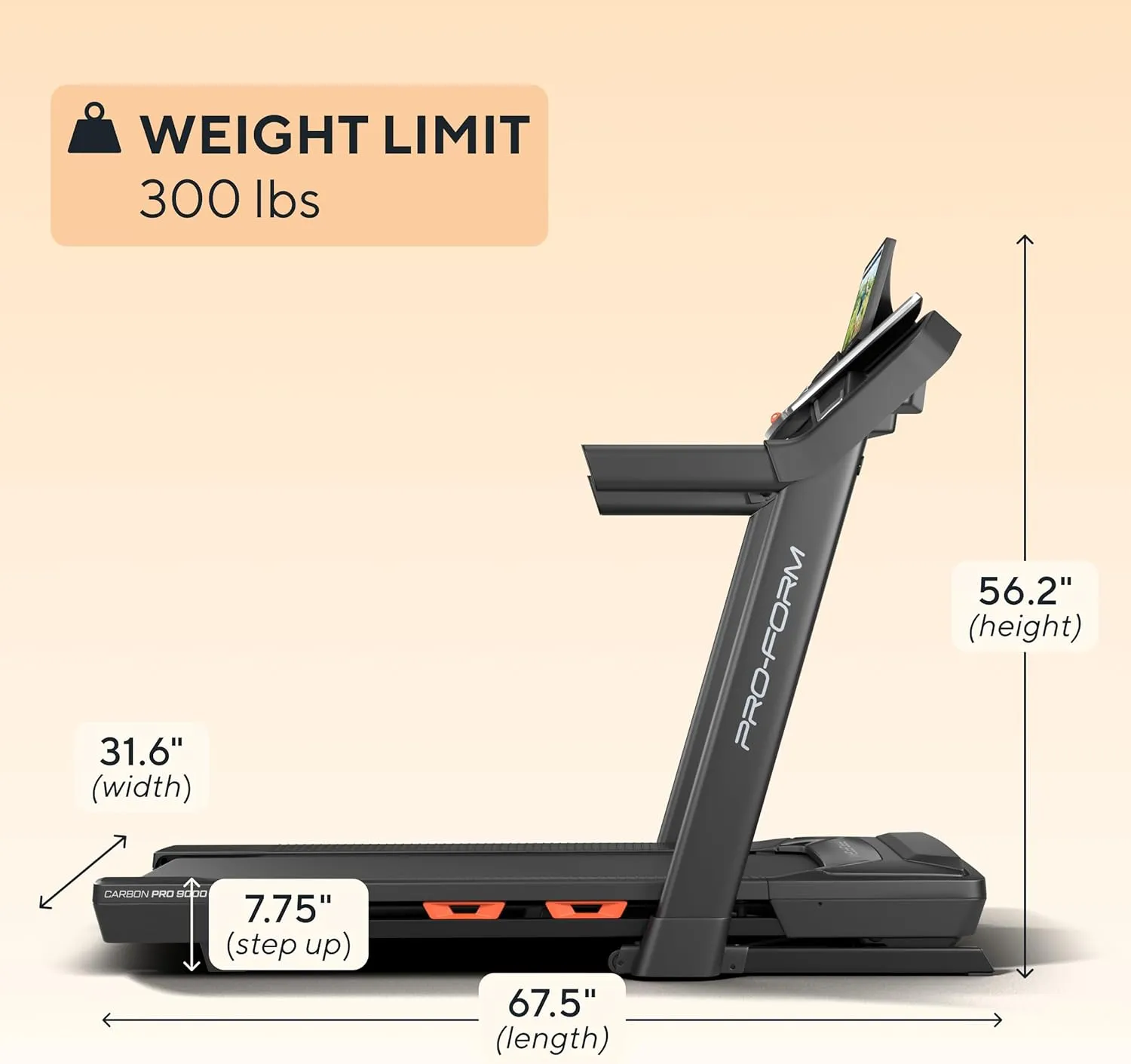 Proform Carbon Treadmills: Treadmills for Walking and Running with Built-in Fan and SpaceSaver Design