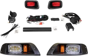 PROFX Deluxe LED Golf Cart Light Kit for EZGO TXT (1994.5-2013) Gas & Electric | Includes Adjustable LED High/Low Beam Headlights, Tail Lights, Turn Signals, Hazard Lights, Brake Pad, Horn