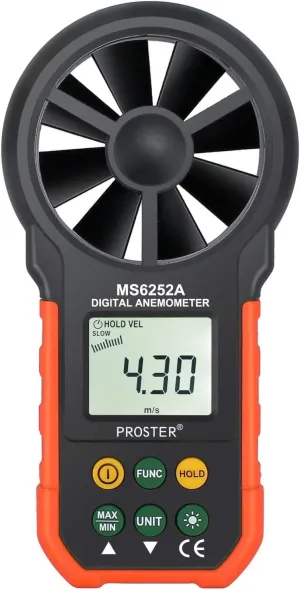 Proster Handheld Digital Anemometer - Portable Wind Speed Meter CFM Meter Wind Gauge Air Volume Measure with LCD Backlight for Outdoors Sailing Surfing Fishing