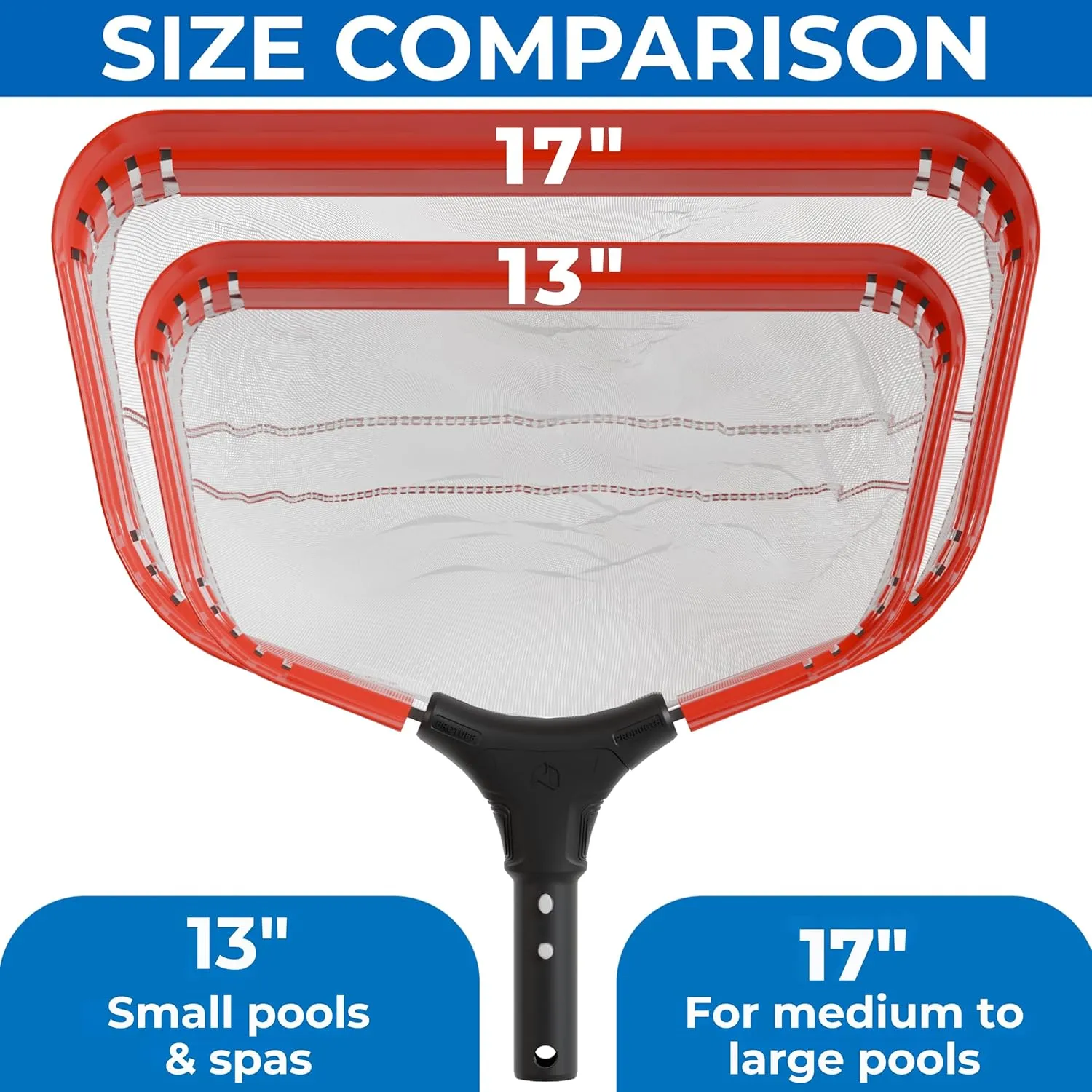 ProTuff 17" Silt Net Pool Skimmer – “490 Promise” Unlimited, Unconditional Replacement – Ultra-Durable Fine Mesh Net for Silt & Debris – Heavy-Duty Aluminum Frame, EZ-Clip & Deep Bag for Easy Cleaning
