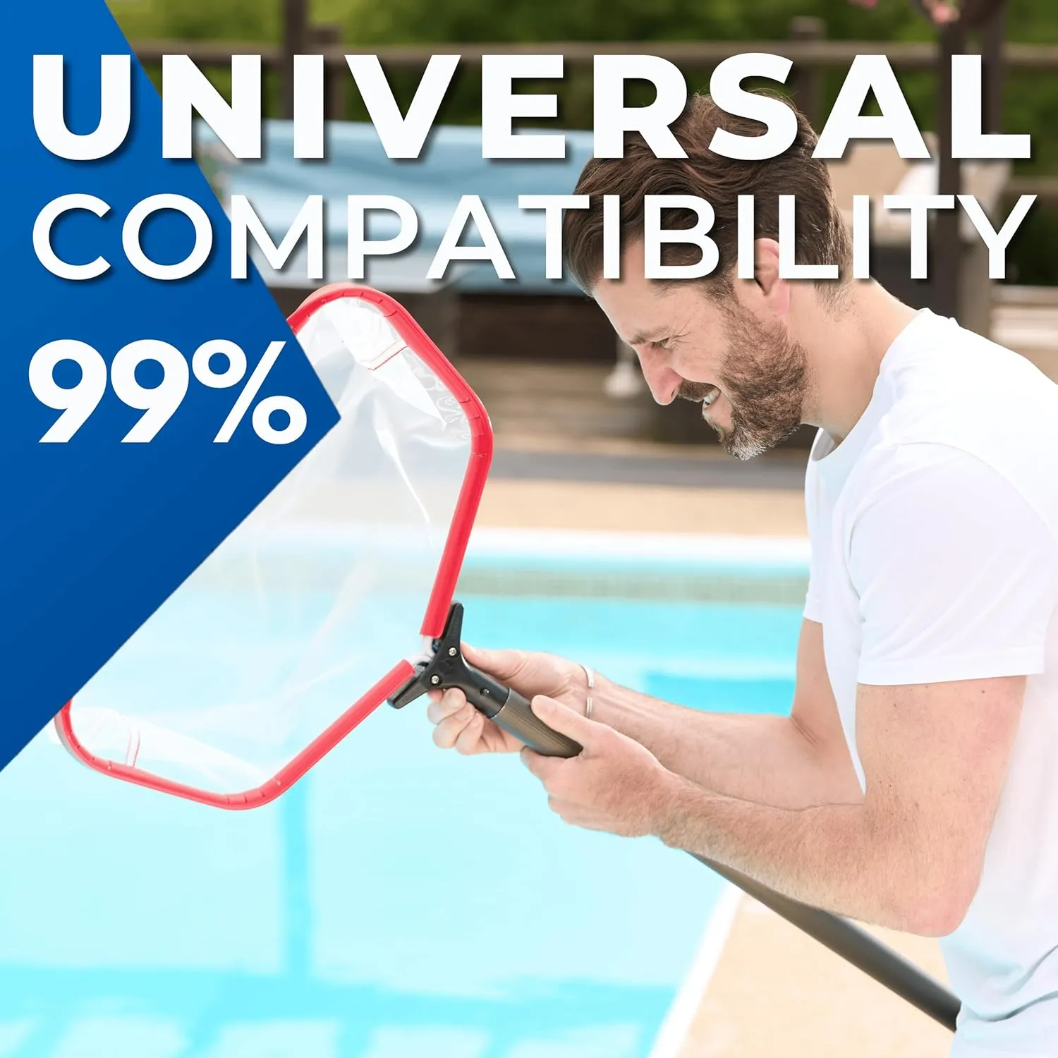 ProTuff 17" SiltNet Pool Skimmer – Comes Ultra-Durable Fine Mesh Net for Silt & Debris – Heavy-Duty Aluminum Frame, Quick-Connect Pole Attachment – Deep Bag for Easy Cleaning