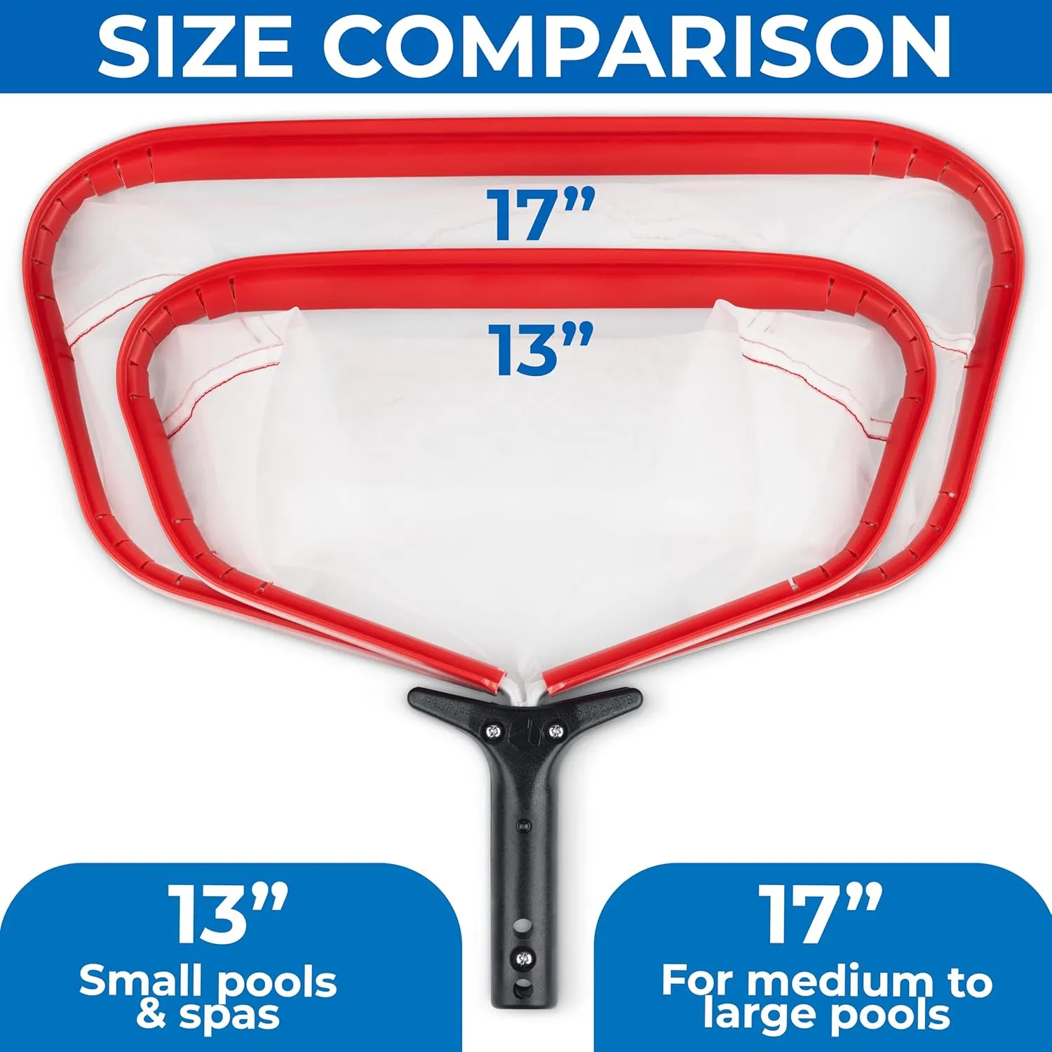 ProTuff 17" SiltNet Pool Skimmer – Comes Ultra-Durable Fine Mesh Net for Silt & Debris – Heavy-Duty Aluminum Frame, Quick-Connect Pole Attachment – Deep Bag for Easy Cleaning