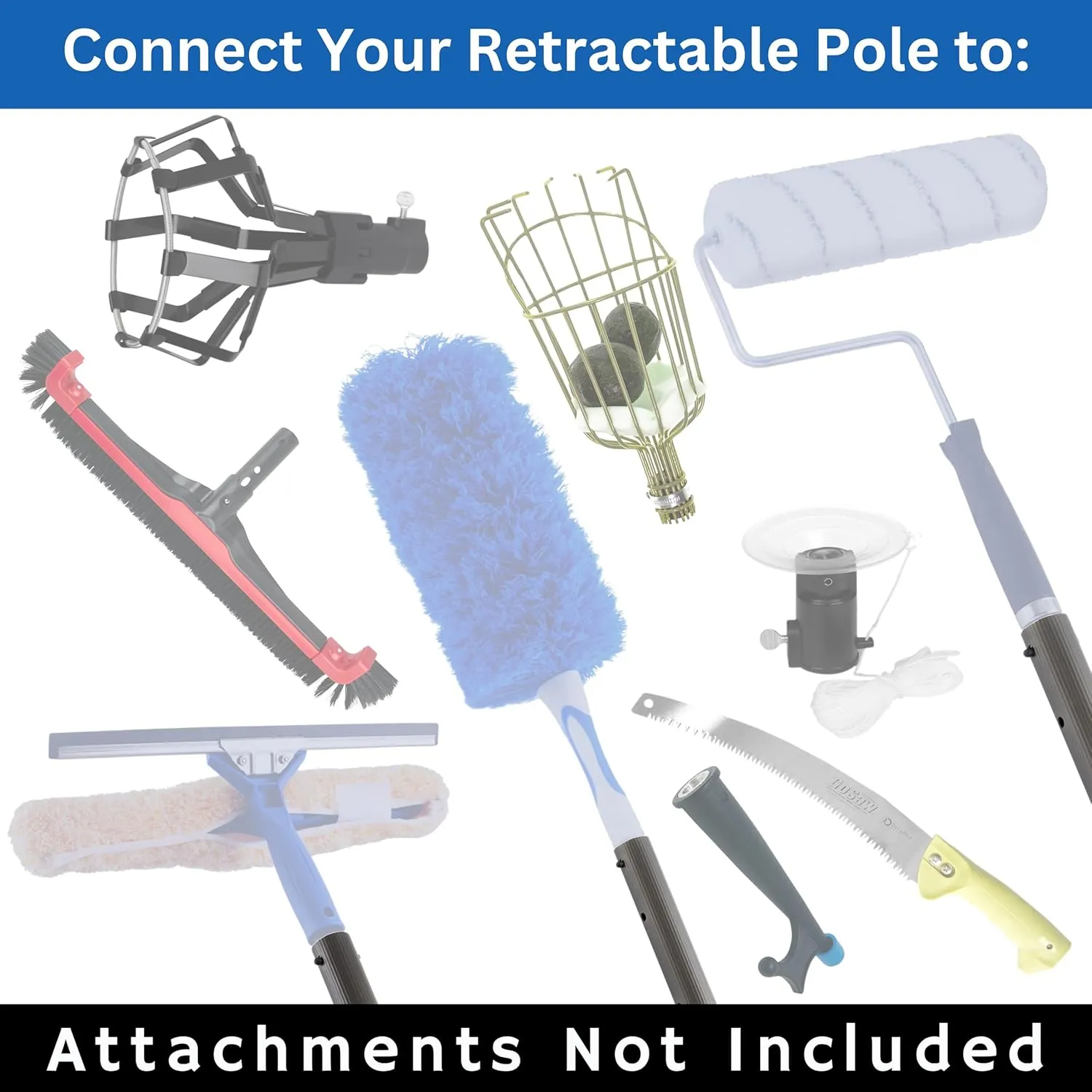 ProTuff Products - 12ft Telescoping Pole Never Sticks or Slips - Totally Covered by Our 490 Promise - A Truly Pro-Grade, Telescopic, All Purpose, Long Paint Roller Extension Pole for Painting, Etc.
