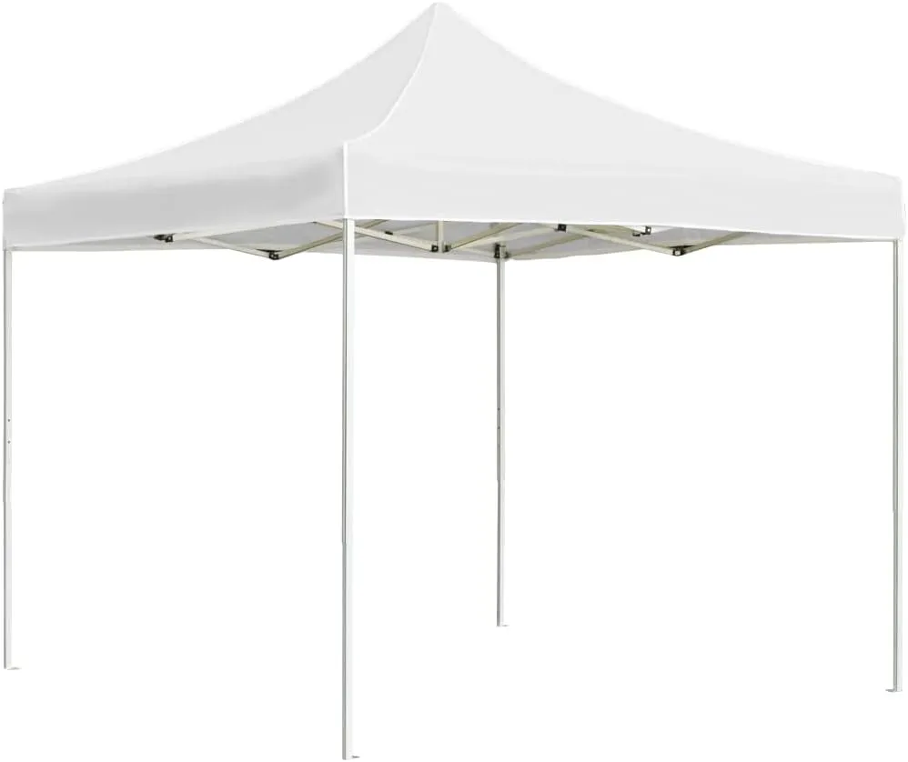 Provides Shade and Shelter with Professional Folding Party Tent, Durable Aluminum Frame, Easy to Carry, Waterproof, 9.8' x 9.8', White
