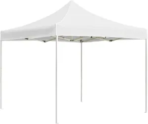 Provides Shade and Shelter with Professional Folding Party Tent, Durable Aluminum Frame, Easy to Carry, Waterproof, 9.8' x 9.8', White