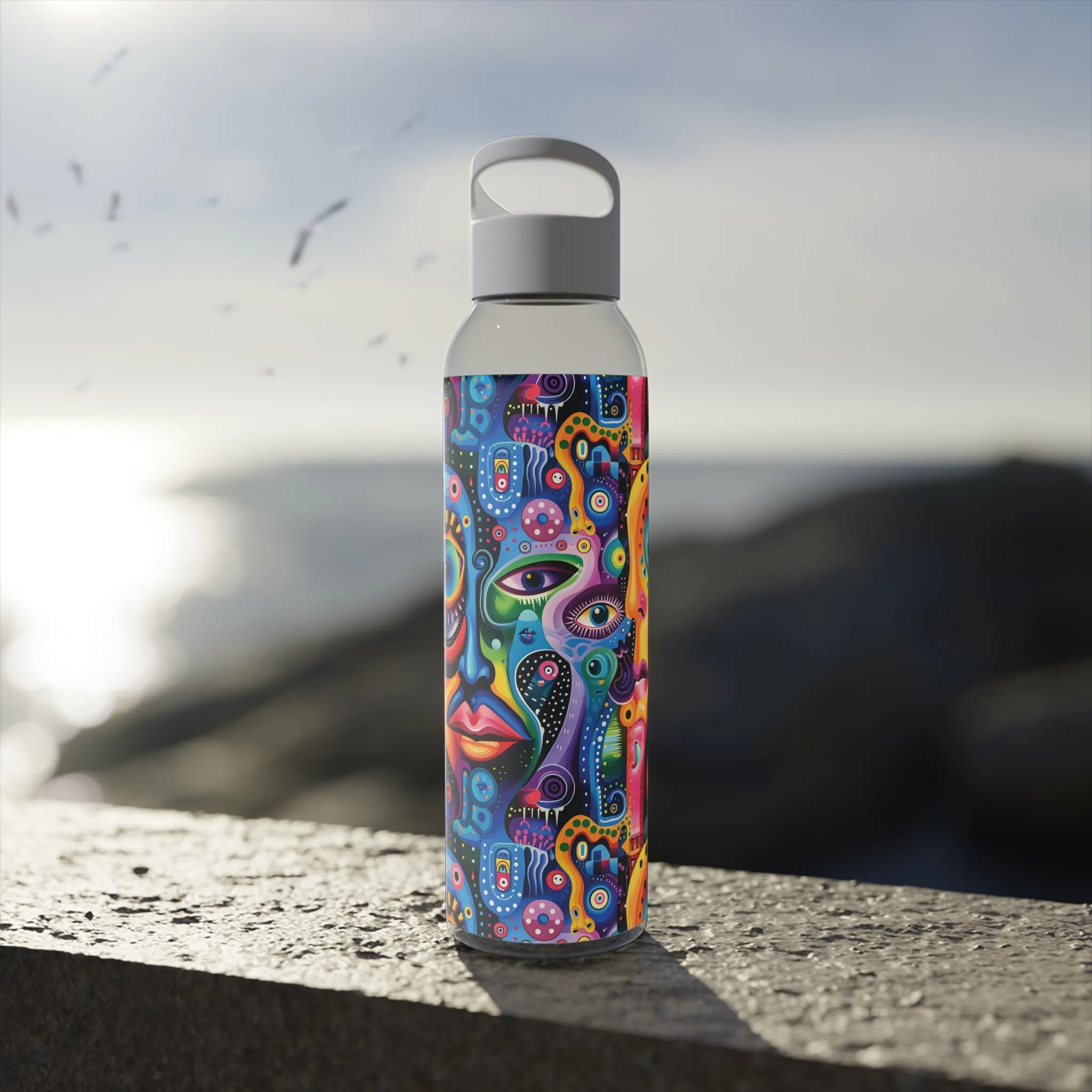 Psychedelic Visions Colorful Sky Water Bottle - Artistic Insulated Hydration for Everyday Use