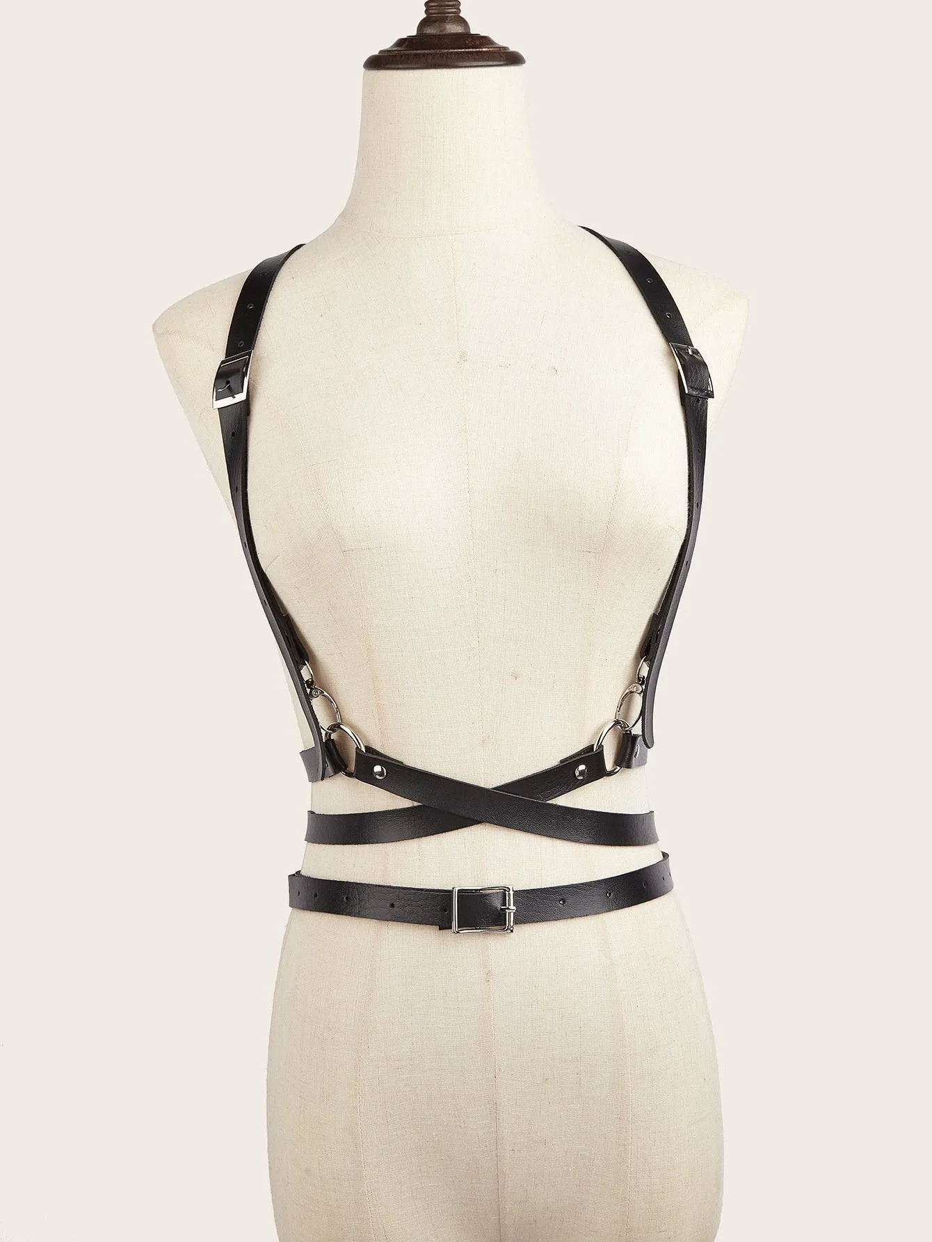 PU leather o ring adjustable harness