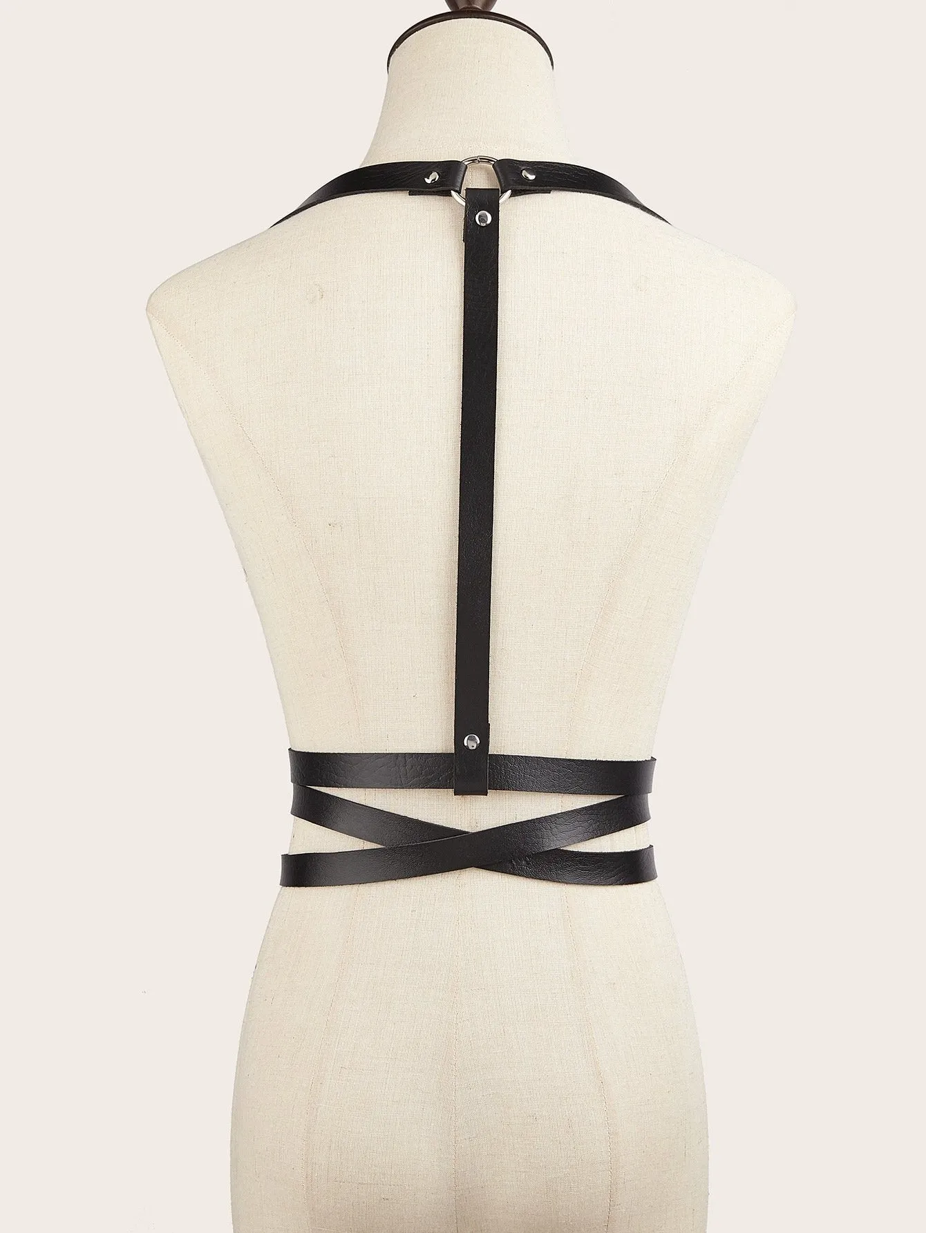 PU leather o ring adjustable harness