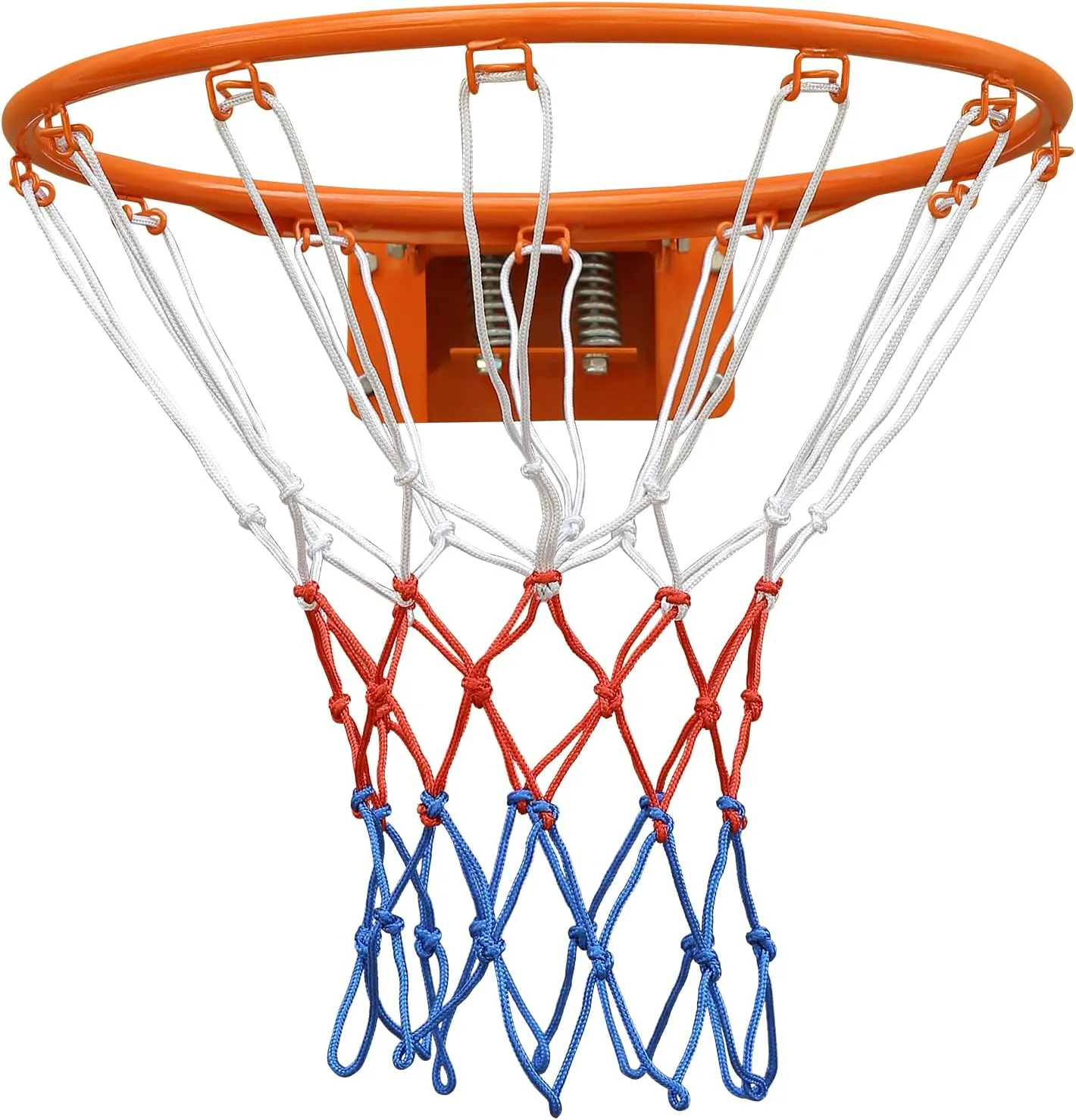 PULANG Rakon Basketball Double Spring Solid Rim, Basketball Net, Indoor Outdoor Hanging Basketball Goal with All Weather Net Wall Mounted Basketball Hoop 18''
