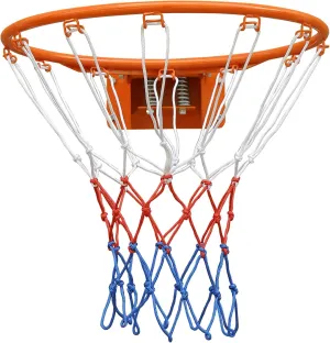 PULANG Rakon Basketball Double Spring Solid Rim, Basketball Net, Indoor Outdoor Hanging Basketball Goal with All Weather Net Wall Mounted Basketball Hoop 18''