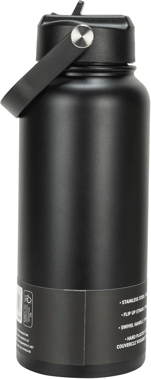 PUMA Evercat 32 oz Stainless Steel Water Bottle, Black, One Size
