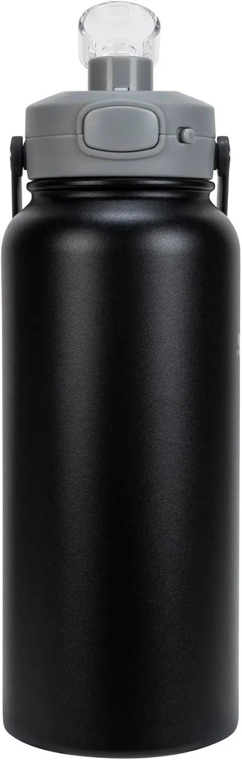 PUMA Evercat 32 oz Stainless Steel Water Bottle, Black/Grey, One Size