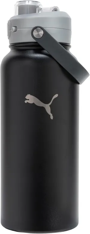 PUMA Evercat 32 oz Stainless Steel Water Bottle, Black/Grey, One Size