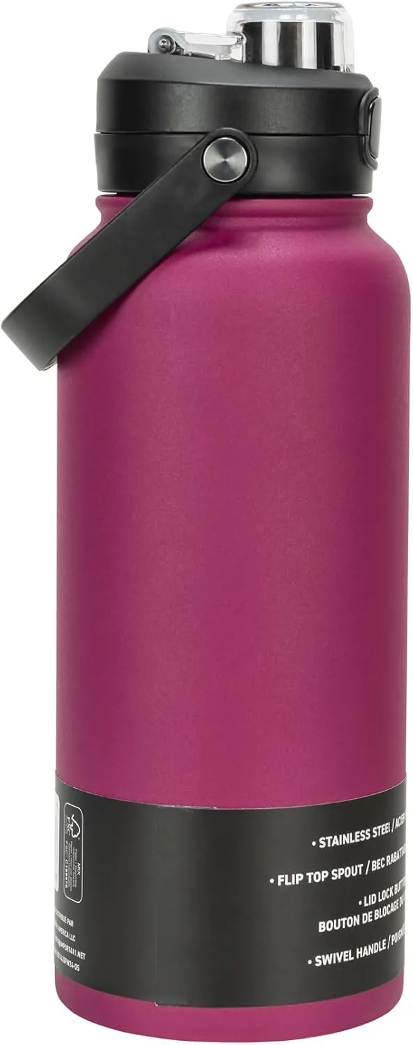 PUMA Evercat 32 oz Stainless Steel Water Bottle, Dark Pink, One Size