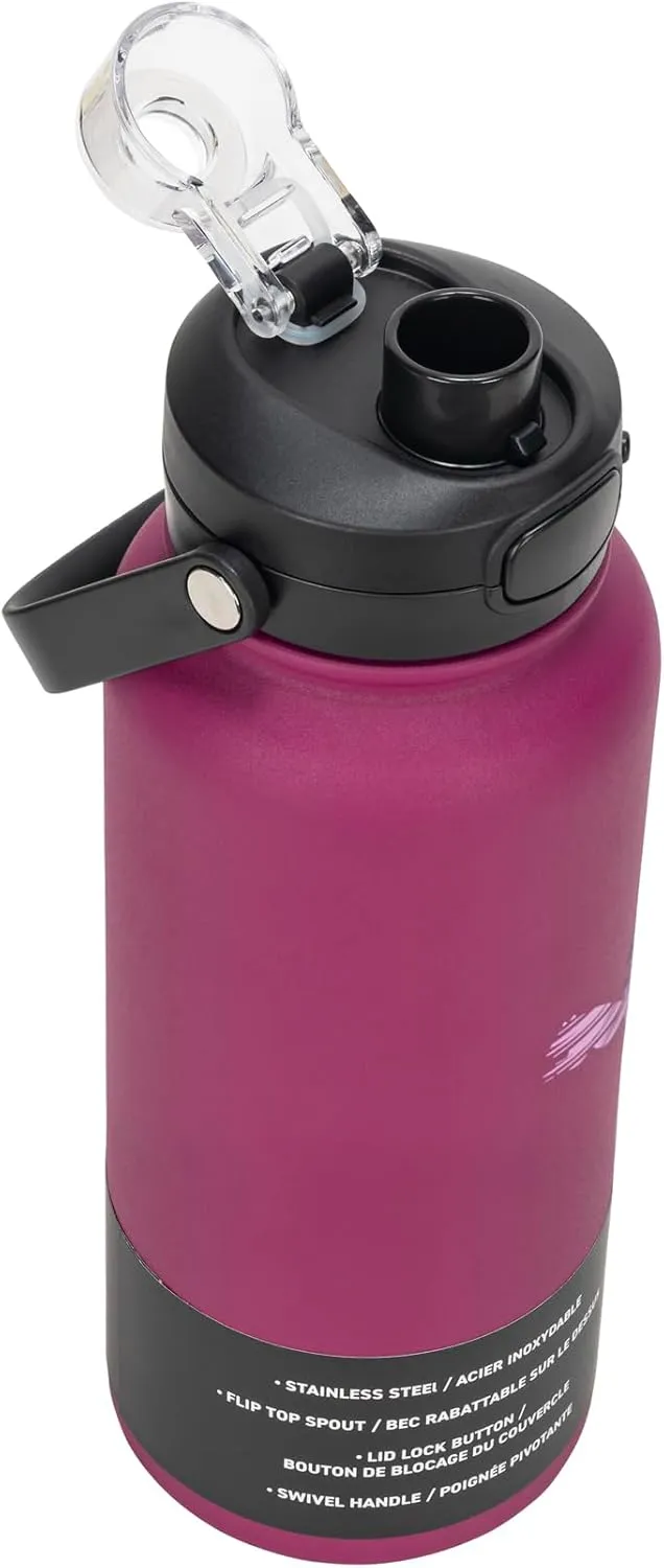 PUMA Evercat 32 oz Stainless Steel Water Bottle, Dark Pink, One Size