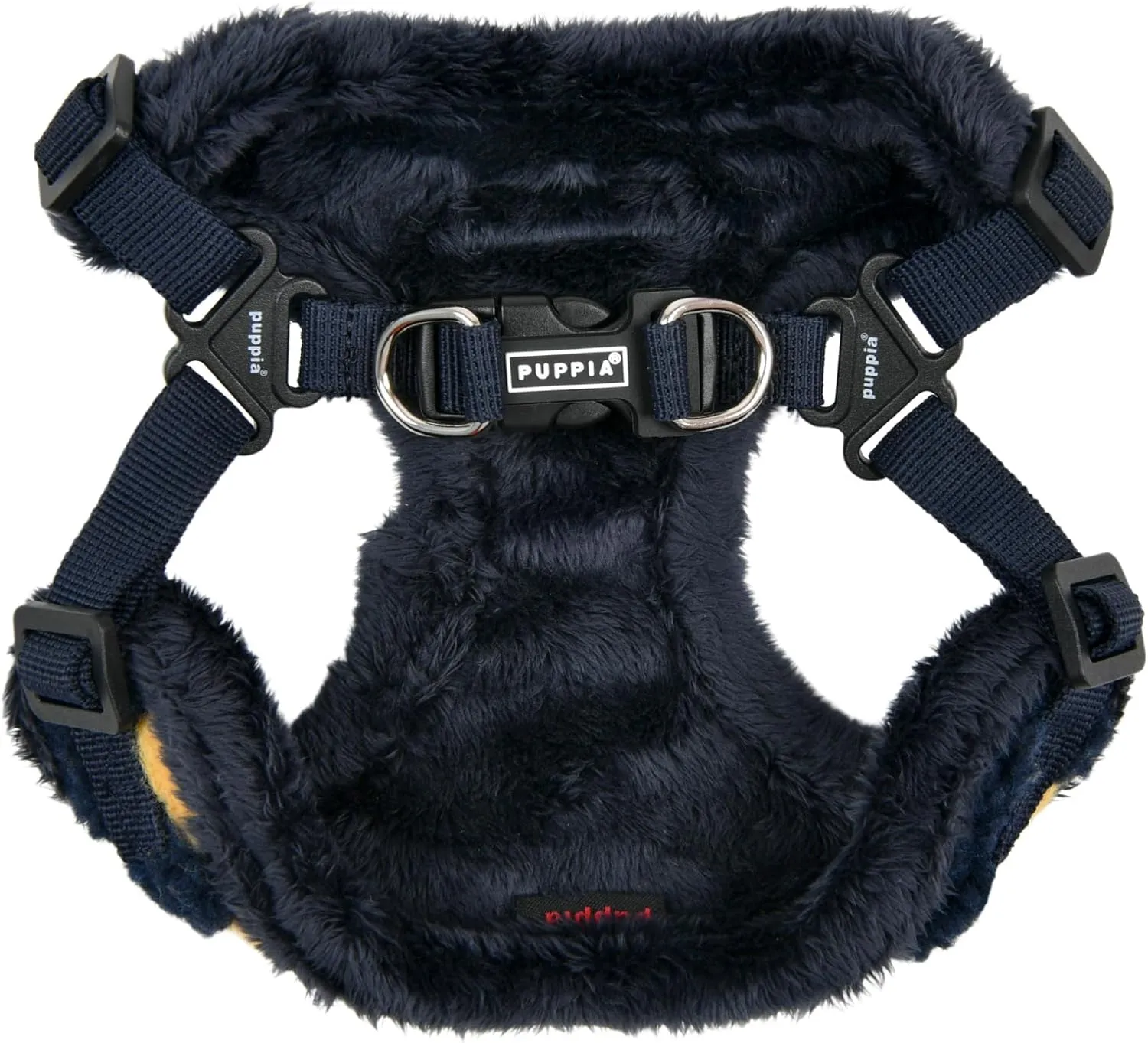 Puppia Stefan Comfort Dog Harness Step-in Warm Winter Tumbling Waffle Pattern Adjustable Neck and Chest for Small and Medium Dog, Navy, Medium