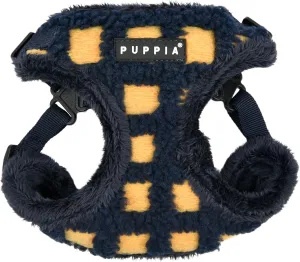 Puppia Stefan Comfort Dog Harness Step-in Warm Winter Tumbling Waffle Pattern Adjustable Neck and Chest for Small and Medium Dog, Navy, Medium