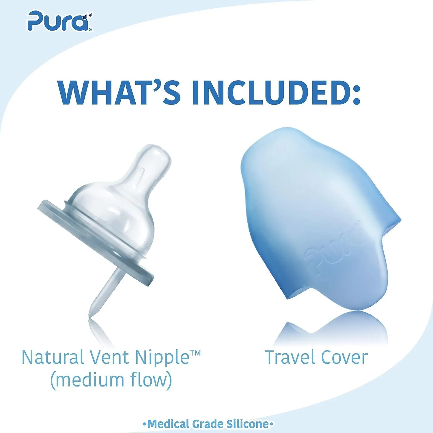 Pura Kiki 9oz/275ml Stainless Steel Infant Bottle w/Sleeve, Anti-Colic, 100% Plastic-Free, MadeSafe Certified, Medical-Grade Silicone, Medium-Flow Nipple, for Babies 3 Months & Up - (Fox)