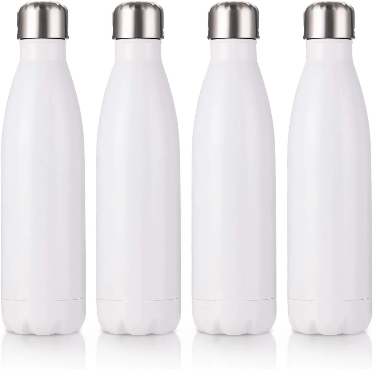 PYD Life 17 OZ Sublimation Sports Water Bottles Blanks White Stainless Steel Tumbler Vacuum Flasks with Lid for Tumbler Heat Press Sublimation Oven Printing 4 Pack