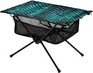 Python Skin Pattern Portable Folding Camping Table, Compact Lightweight Beach Table with Carrying Bag for Outdoor Picnics, BBQs, Camp