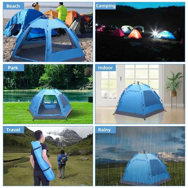 QuickShelter Pop-Up Family Tent – 2-Door Automatic Setup Weather-Ready Shelter