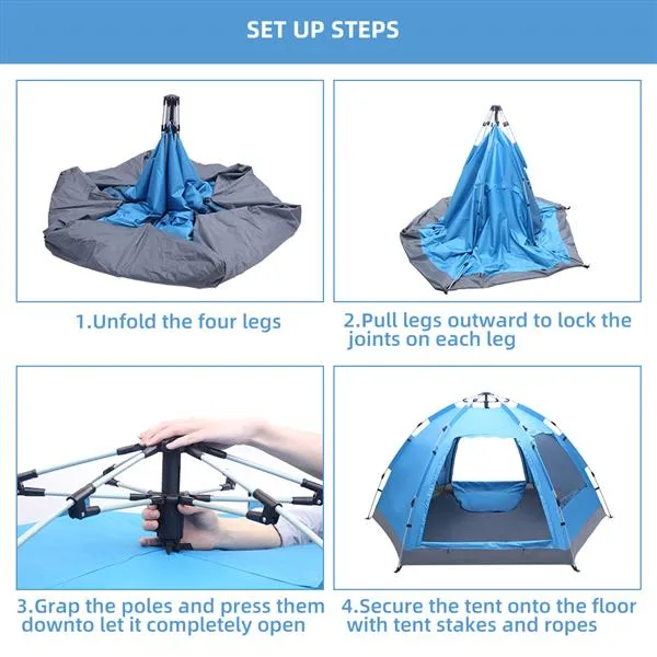 QuickShelter Pop-Up Family Tent – 2-Door Automatic Setup Weather-Ready Shelter